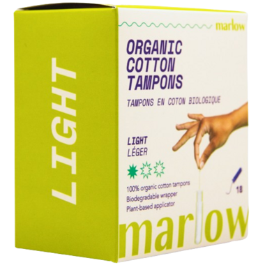 MARLOW | Light Organic Cotton Tampons with Compact Plant-Based Applicator