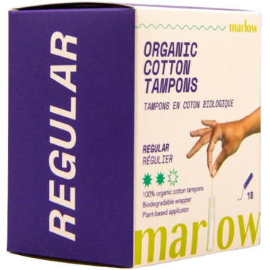 MARLOW | Regular Organic Cotton Tampons with Compact Plant-Based Applicator