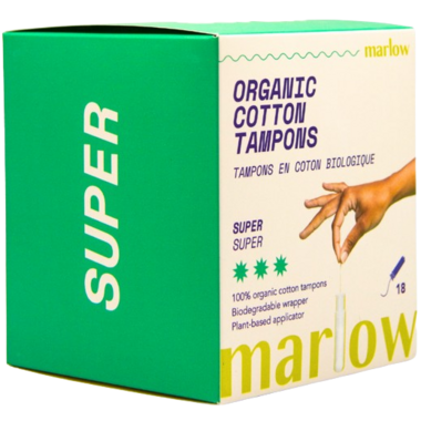 MARLOW | Super Organic Cotton Tampons with Compact Plant-Based Applicator