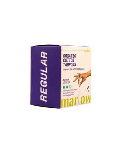 MARLOW | Regular Organic Cotton Tampons with Compact Plant-Based Applicator
